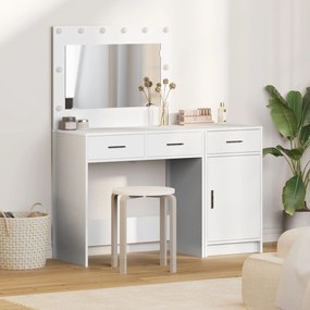vidaXL Masă de Machiaj cu ușă 2 pcs Alb 40 x 41 x 75 cm Lemn compozit