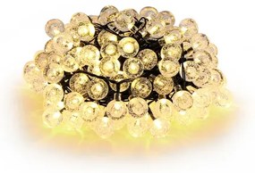 Brilagi - Ghirlandă solară decorativă LED BUBBLE, 300 LED, 8 moduri, 30 m, IP65, alb cald