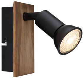 Aplica cu spot directionabil design modern DREW maro inchis, negru mat