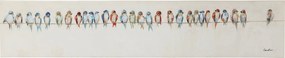 Tablou Touched Birds Meeting 30x150cm