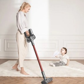 Aspirator vertical Dreame V11 VVN6, 450W, 150AW, 25000Pa, 125000 rpm, 0.5 l, 3 moduri, 90 min, OLED, HEPA, Indicatori, Gri/roșu