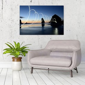 Tabloul - plaja în apus de soare (90x60 cm)