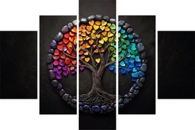 Tablou – Arbore plin de inimi colorate (150x105 cm)