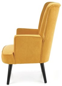 Fotoliu Delgado velvet mustariu – H100 cm