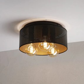 Plafonieră SIRJA PLISADO 3xE27/15W/230V Ø 35 cm negru/auriu
