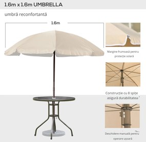 Set Mobilier de Gradina Outsunny cu Tuburi Otel 6 bucati, crem | Aosom Romania