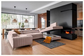 Colțar roz extensibil/cu spațiu de depozitare (cu colț pe partea dreaptă/în formă de "U") Louis – ELTAP