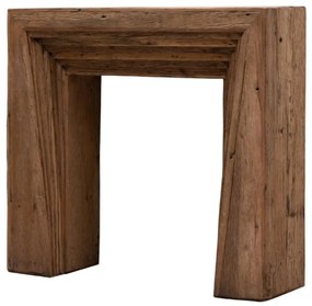 Consola pentru semineu, din lemn reciclat, aspect rustic, Asturias