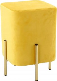 Scaun din catifea pe picioare 28 x 28 x 42 cm galben