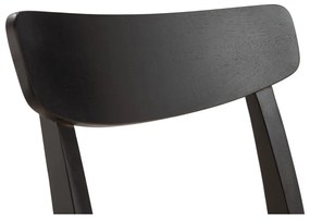 Scaune de dining negre 2 buc. din lemn de arbore de cauciuc Biel – MOME