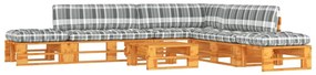 3066890 vidaXL Set mobilier paleți, 6 piese, maro miere, lemn de pin tratat