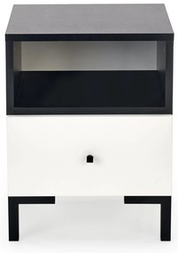 Noptiera SILVIA alb-negru