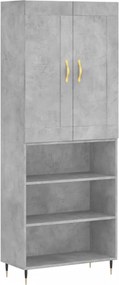 vidaXL Dulap înalt, gri beton, 69,5x34x180, lemn compozit