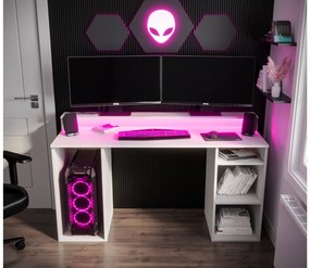Masă PC pentru gaming Garrick 1 (biely) (cu iluminat LED RGB). 1064133