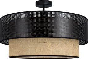 Lustră aplicată BORHO 1xE27/60W/230V Ø 40 cm negru/iută