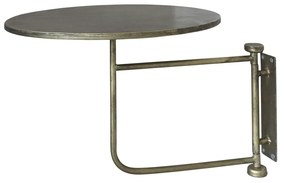 Masuta laterala de perete, aurie, din metal, D35cm, Clayn