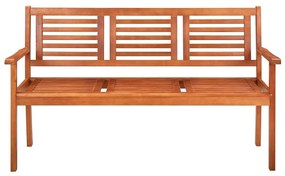Banca gradina 3 locuri, cu perna, 150 cm, lemn masiv eucalipt Antracit, 150 cm, 1