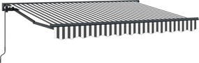 vidaXL Copertină retractabilă manuală Antracit și Alb 2,5 x 2 m