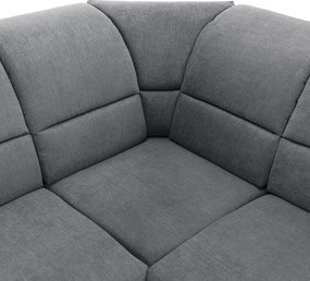 Colţar extensibil, material textil gri, model dreapta, SANTIAGO