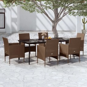 3099327 vidaXL Set de servit masa pentru grădină, 7 piese, maro și negru