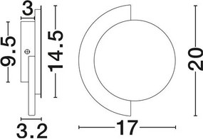 Aplica de perete LED metal auriu si travertin MOLLI 17cm