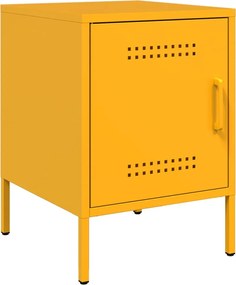 vidaXL Noptieră, galben muștar, 36x39x50,5 cm, oțel
