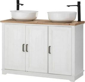 Dulap baie JASMIN, alb/stejar artisan, 116x47x74 cm