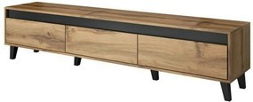 Comoda TV NORD, stejar wotan/gri antracit, PAL laminat, 185x38x42 cm