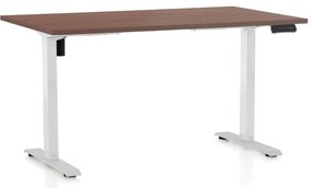 Masa inaltime reglabila OfficeTech B, 120 x 80 cm, bază albă, nuca
