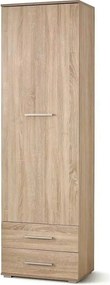 Dulap LIMA REG1, stejar sonoma, PAL laminat, cu o usa si 2 sertare, 60
