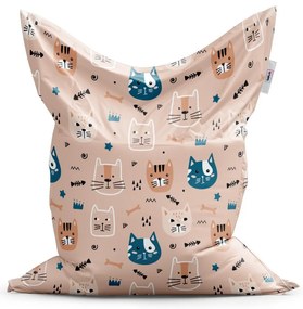 Sac de șezut Classic pisici colorate - pentru copii, bej