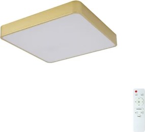 Brilagi-LED Plafonieră reglabilă POOL LED 36W, 230V, 3000-6000K, 40x40 cm, auriu + telecomandă