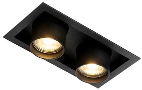 Spot modern încastrat negru reglabil cu 2 lumini - Roof