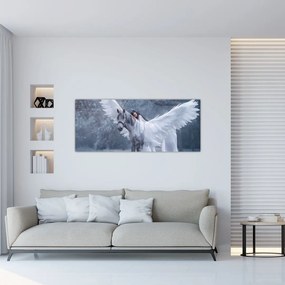 Tablou - Fata și unicorn (120x50 cm)