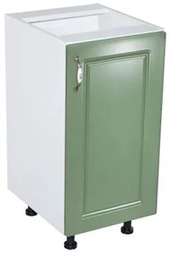Corp inferior cu 1 usa Zebra, Alb/MDF Verde fara blat, 40 x 82 x 50 cm