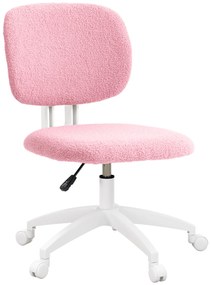 Vinsetto Scaun de birou Scaun de calculator rotativ, reglabil pe înălțime, 48 cm x 53 cm x 80-90 cm, Roz | Aosom Romania