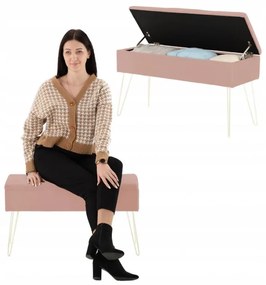 ShopJK BANCA CU SPAȚIU DE DEPOZITARE ROZ 75 x 30 x 40