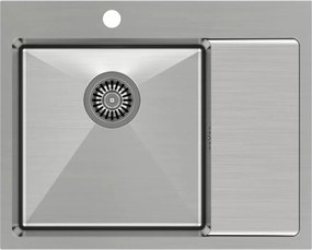 Chiuveta inox incastrata Quadron Unique Russel 116 inox periat 62x48 cm stanga