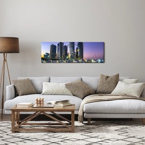 Tablou cu iahturi și zârie-norii (cu ceas) (90x30 cm)