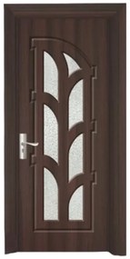 Usa Interior din MDF Novo Doors ND308, Cadru din Lemn Masiv, Geam Sablat, KIT COMPLET, Toc , Manere si balamale incluse (Culoare: Alb, Toc: Fix,