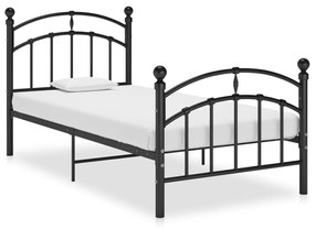 324967 vidaXL Cadru de pat, negru, 90x200 cm, metal