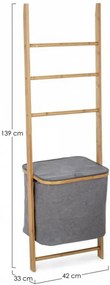Cos de rufe cu scara decorativa pentru prosoape din bambus, 42 cm, Audrey Bizzotto