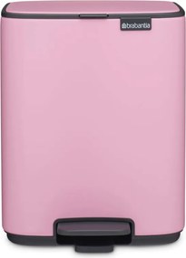 Cos de gunoi Brabantia Bo Pedal 1010445, 7 l, Inchidere lenta, Baza cauciucata, Roz