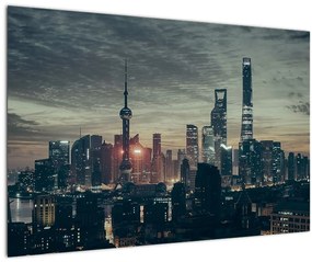 Tablou cu orașul în amurg (90x60 cm)