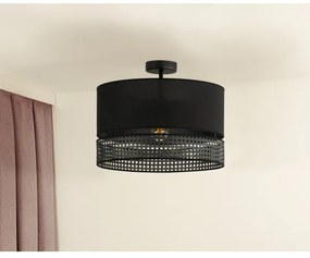 Lustră aplicată DOUBLE Duolla RATTAN 1xE27/15W/230V d. 40 cm negru