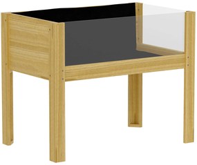 Outsunny Jardinière pe picioare, grădină înaltă cu panouri acrilice și găuri de drenaj, 75 x 46 x 60,5 cm, natural | Aosom Romania
