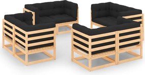 vidaXL Set mobilier de grădină din 8 piese, lemn masiv de pin