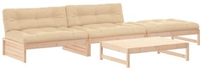 3186109 vidaXL Set mobilier de grădină cu perne, 4 piese, lemn masiv