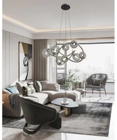 Lustră LED pe cablu NANCY Wofi 7014-805 8xG9/3,5W/230V negru/crom