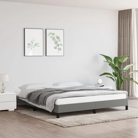 346729 vidaXL Cadru de pat, gri închis, 160 x 200 cm, material textil